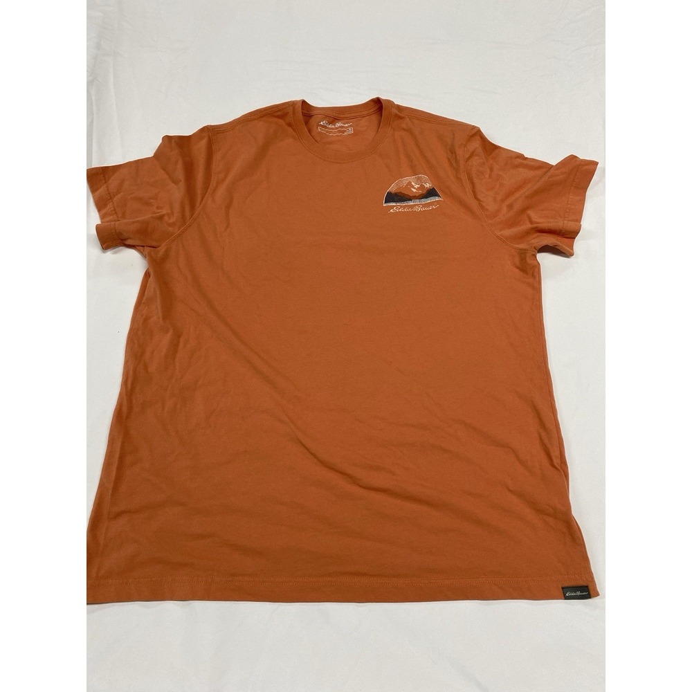 Eddie Bauer Men's XL Graphic T-Shirt Rust Orange Outdoor Mountain Nature Tee